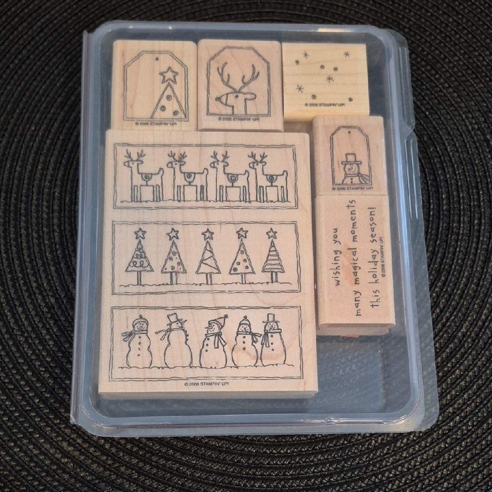 STAMPIN' UP! Retired 2006 'Festive Favorites' Stamp Set, Set of 6 Stamps
